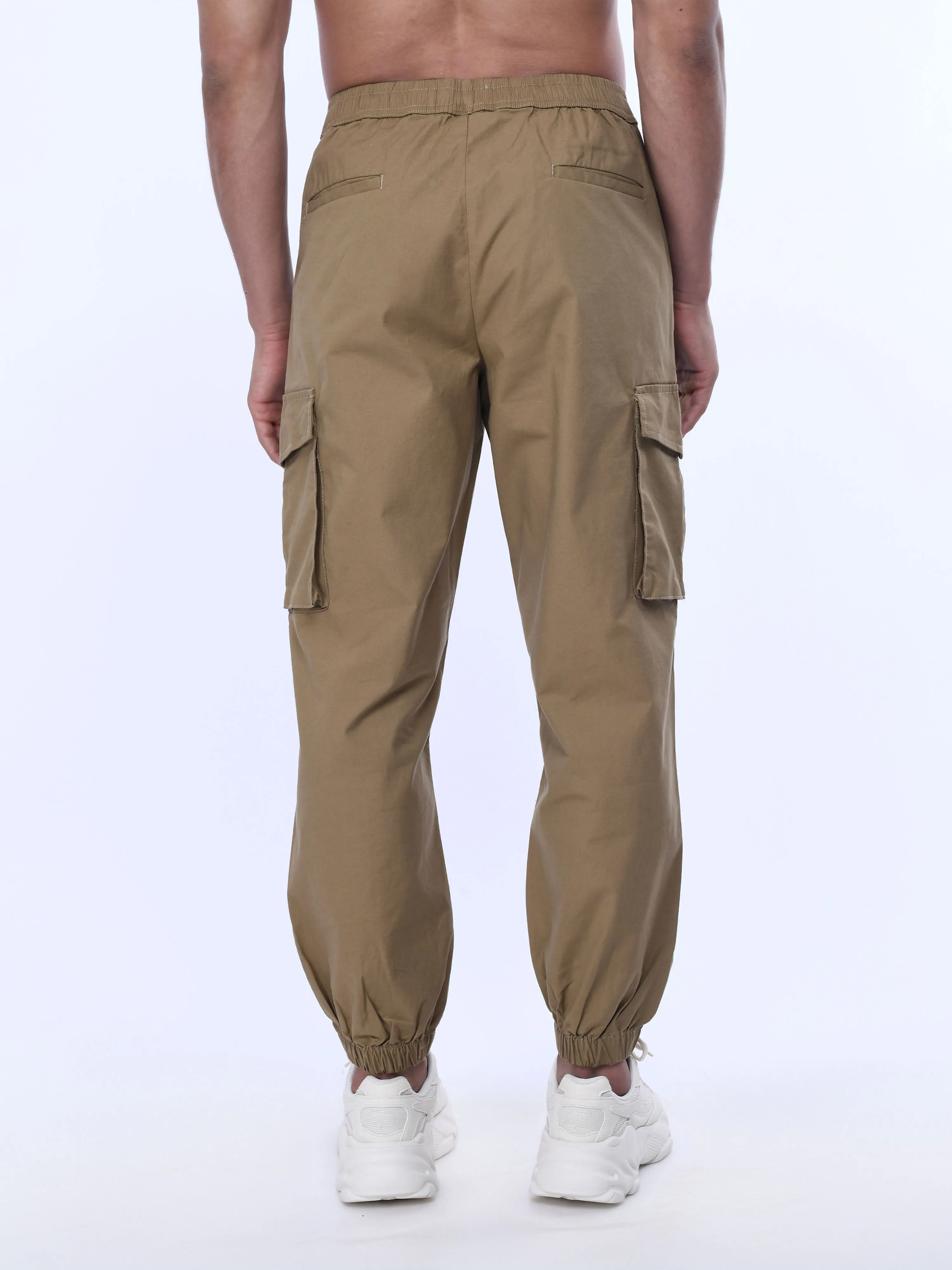 Relaxed Light Cotton Khaki Joggers