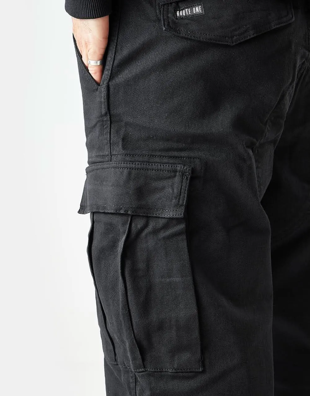 Route One Classic Cargo Pants - Black