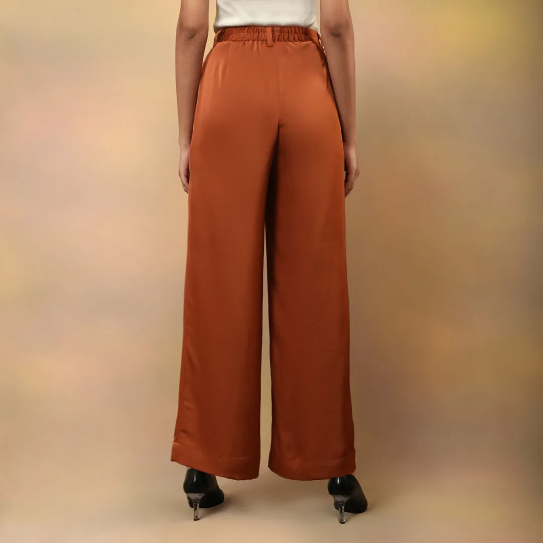 Rust Coloured Flared Pants