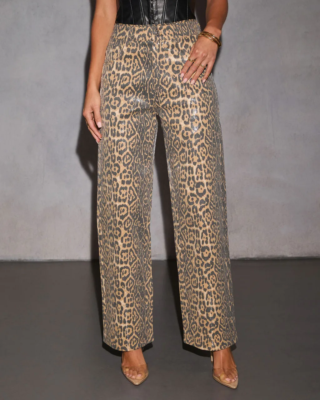 Safari Boogey Leopard Sequin Pants