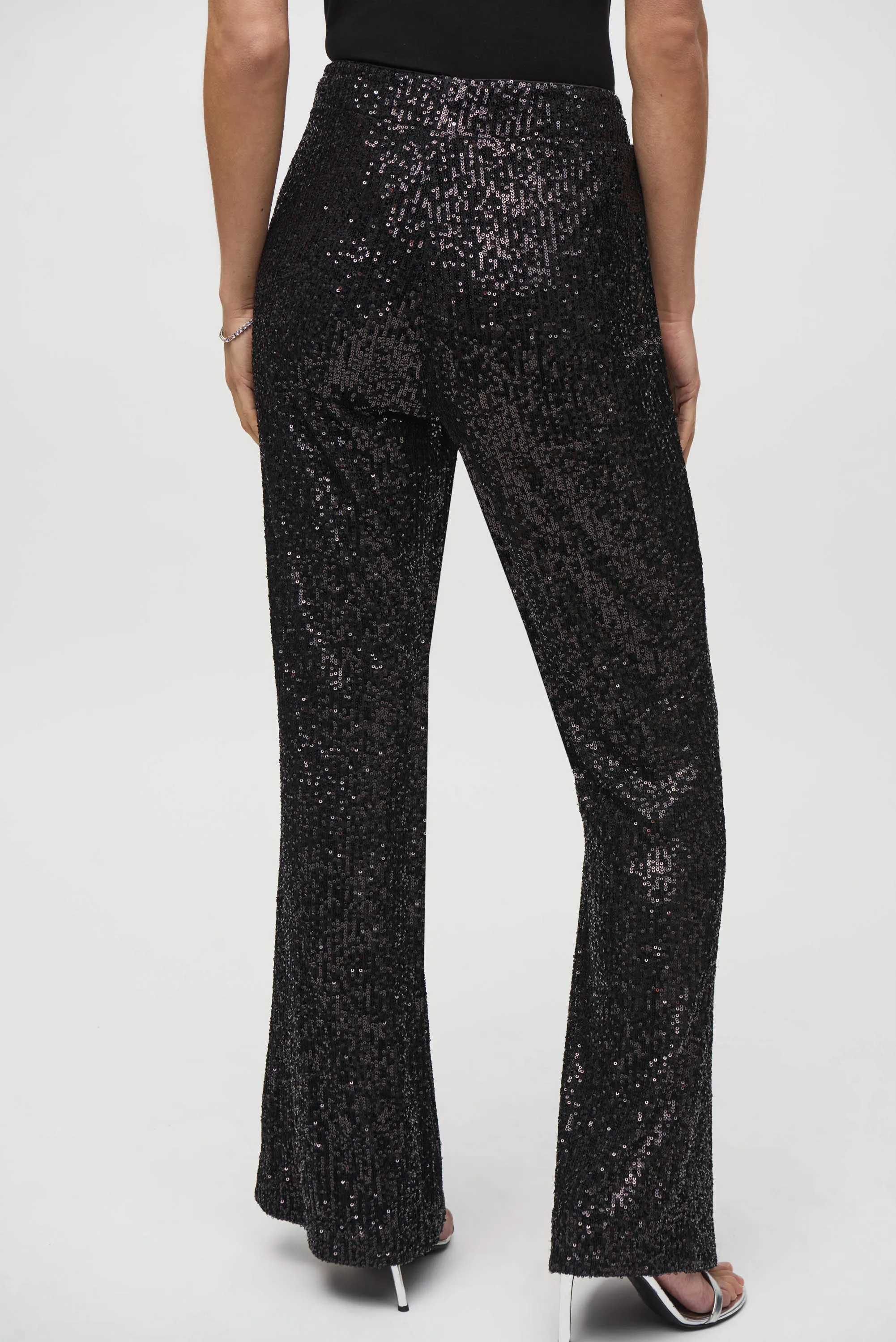 Sequin Flared Pull On Pants