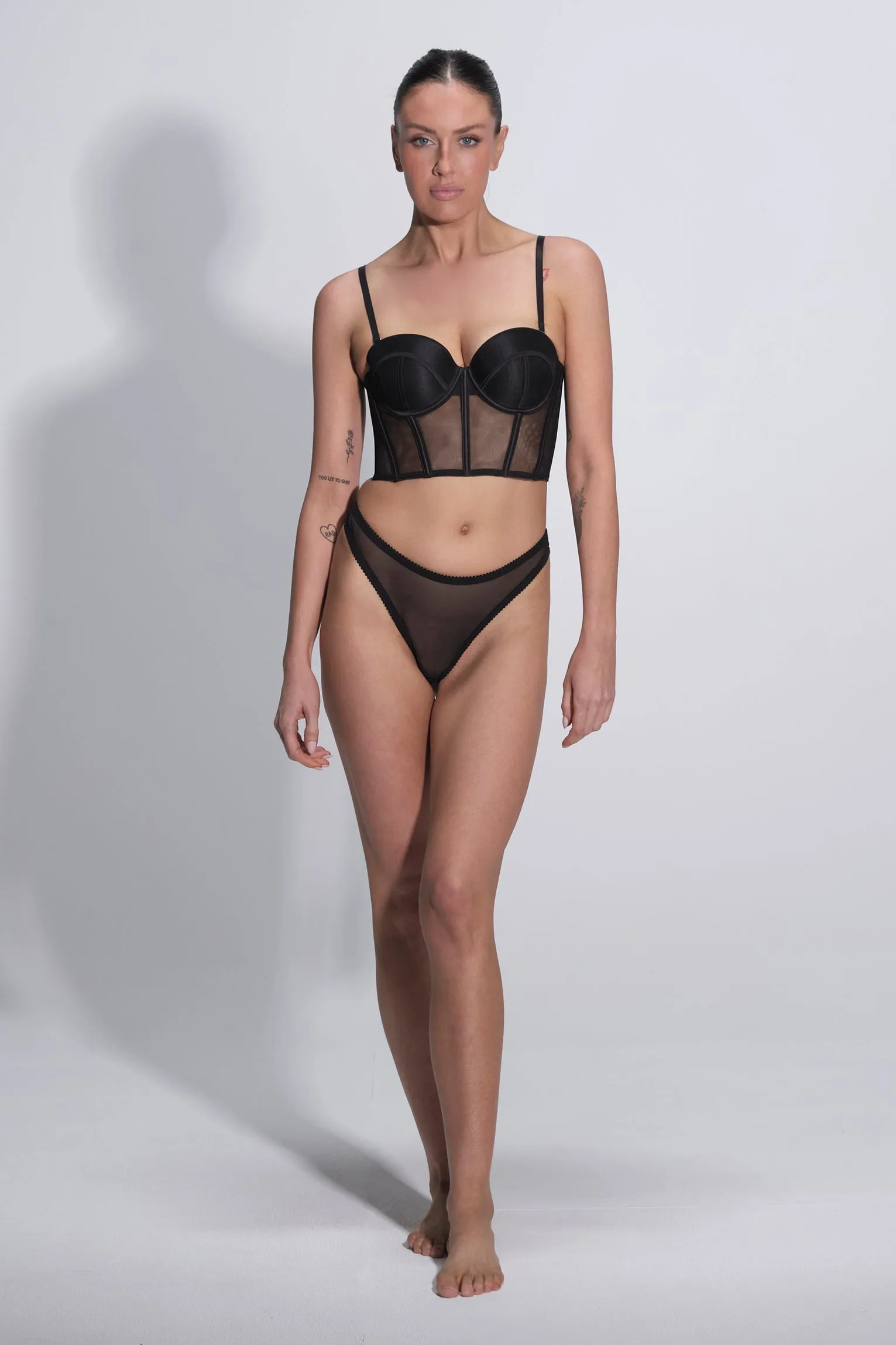 Simone Bra Bustier Mesh Black