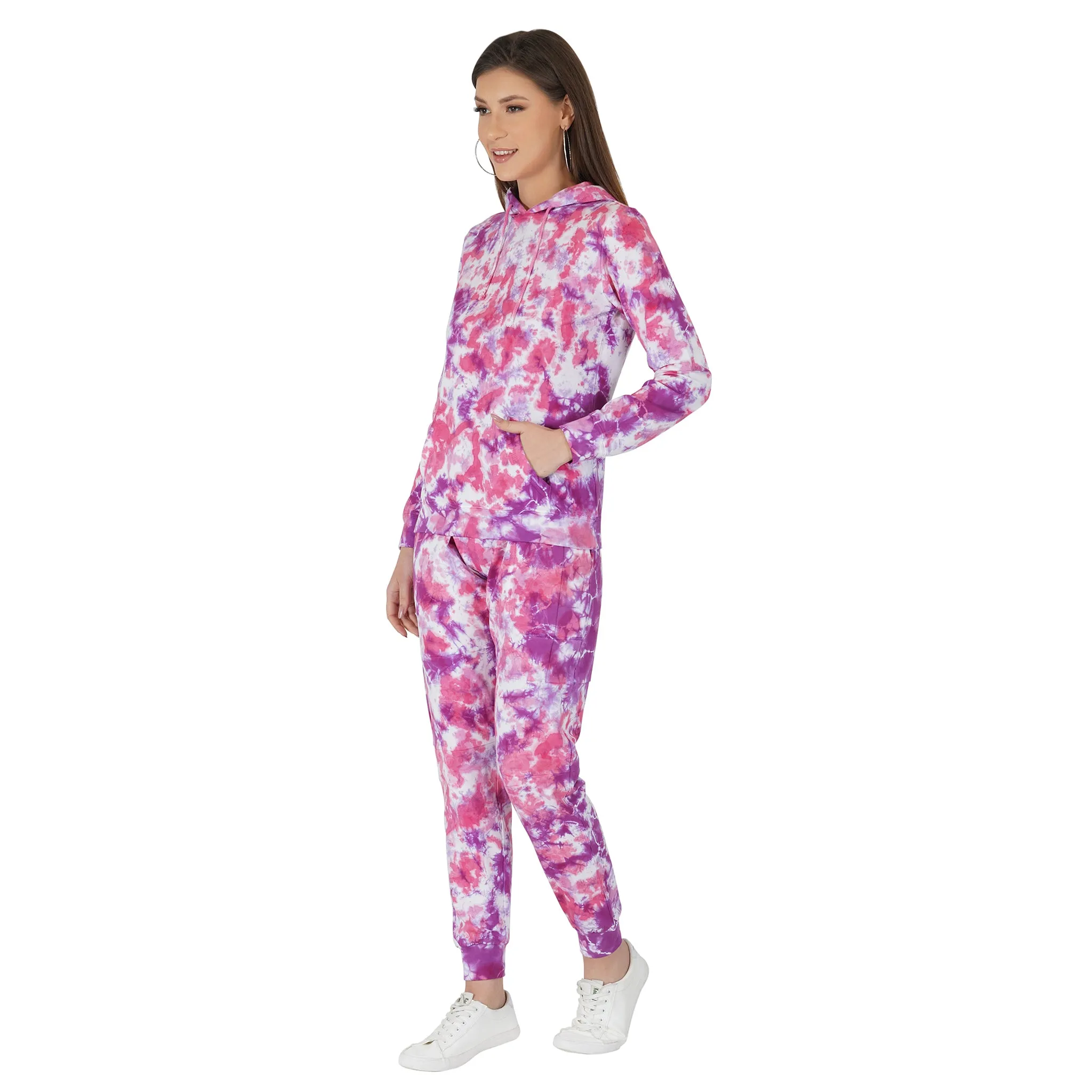 SLAY. Women's Lavender/Lilac Tie Dye Hoodie & Joggers Co-ord Set