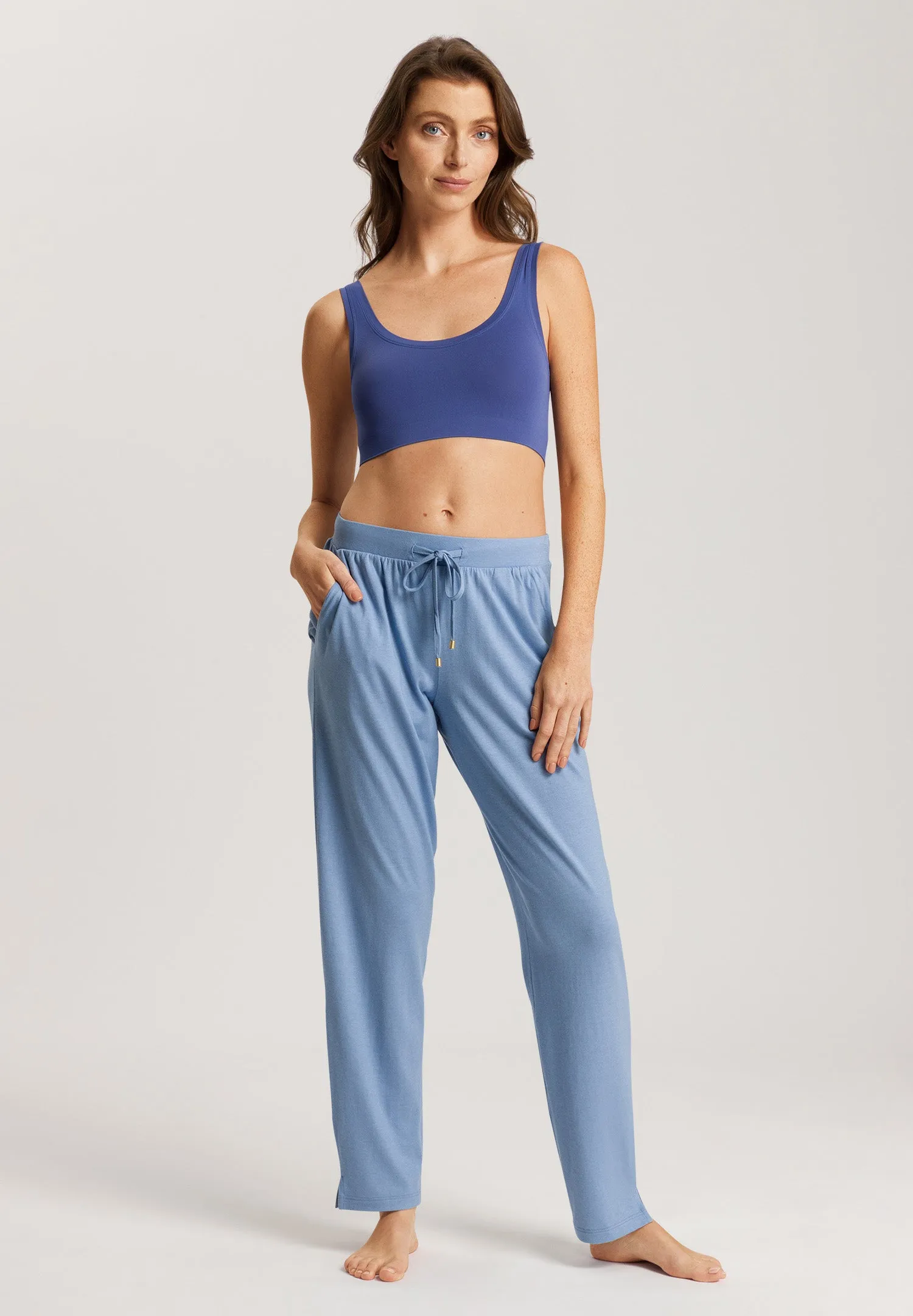 Sleep And Lounge Cotton Blend Drawstring Pants | Endless Blue 74846-2533