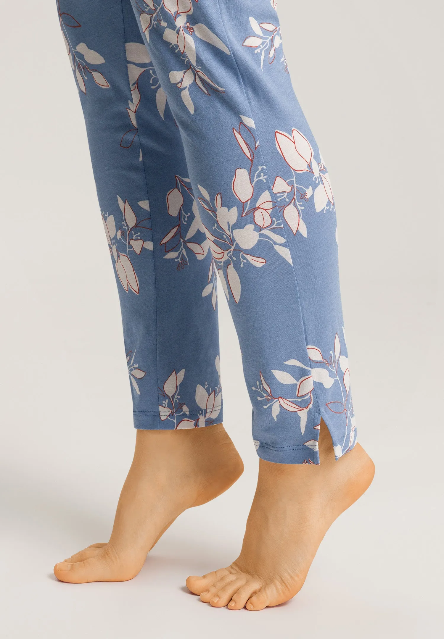 Sleep And Lounge Cotton Blend Drawstring Pants | Pearly Flowers 74845-2158