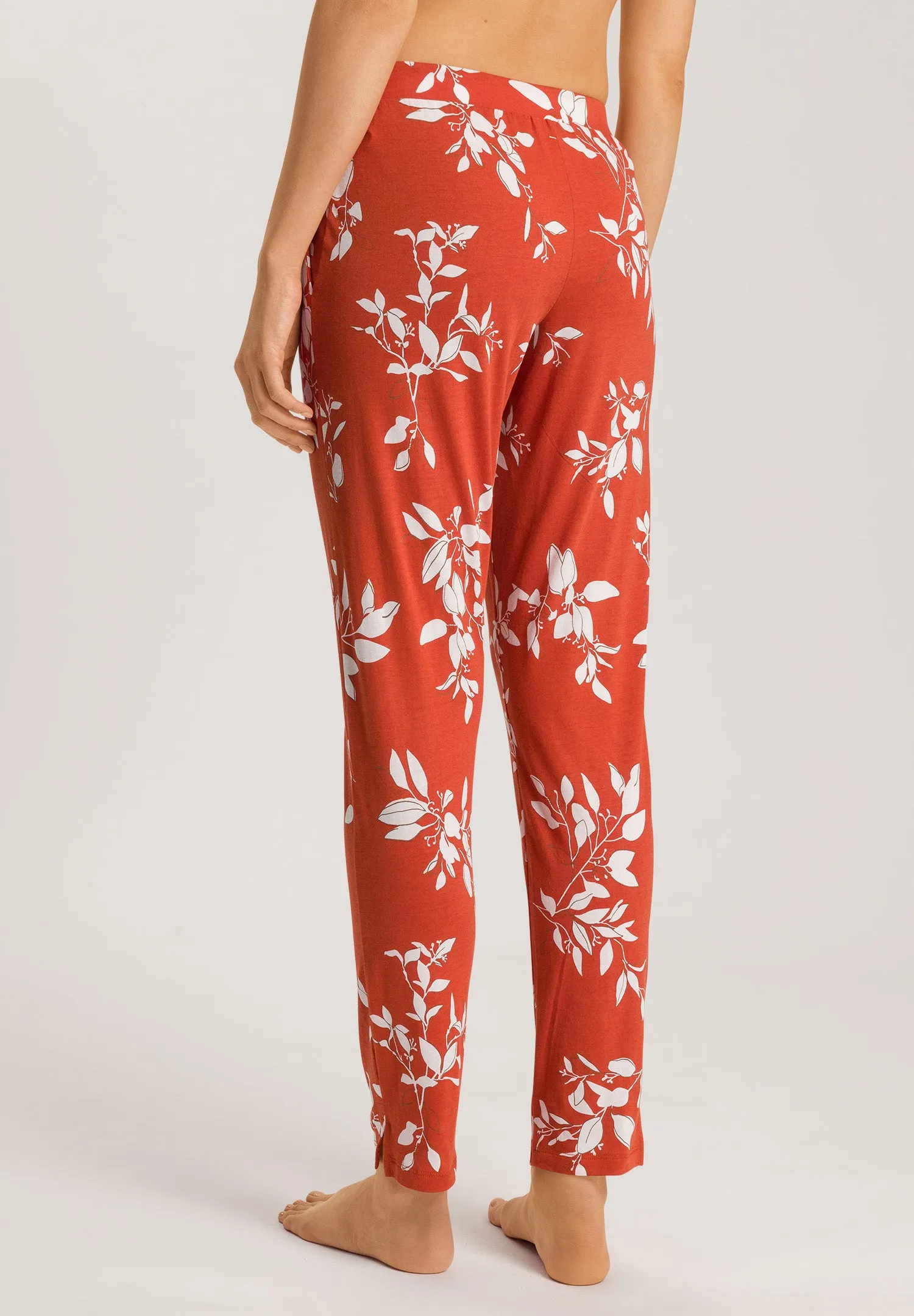 Sleep And Lounge Cotton Blend Drawstring Pants | Tangerine Flowers 74845-2159