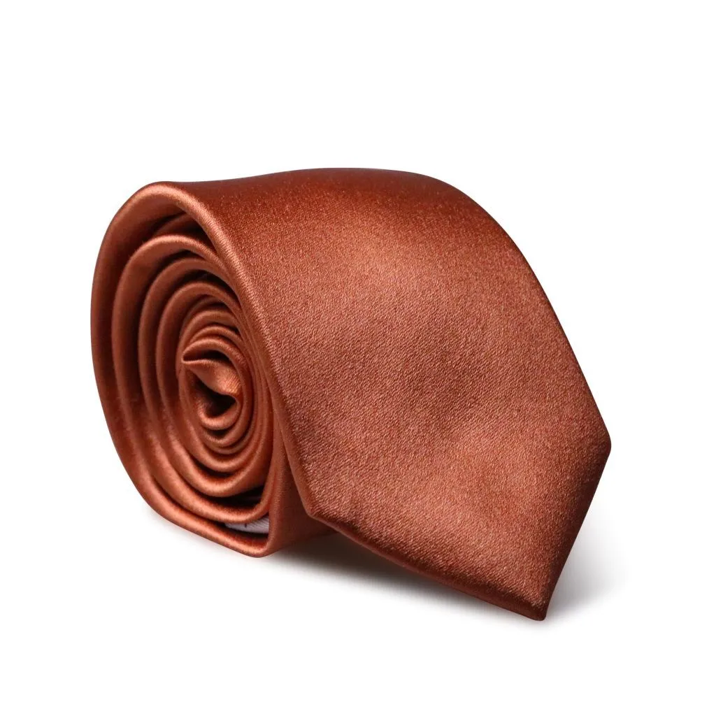 Sunset Orange Skinny Silk Neck Tie