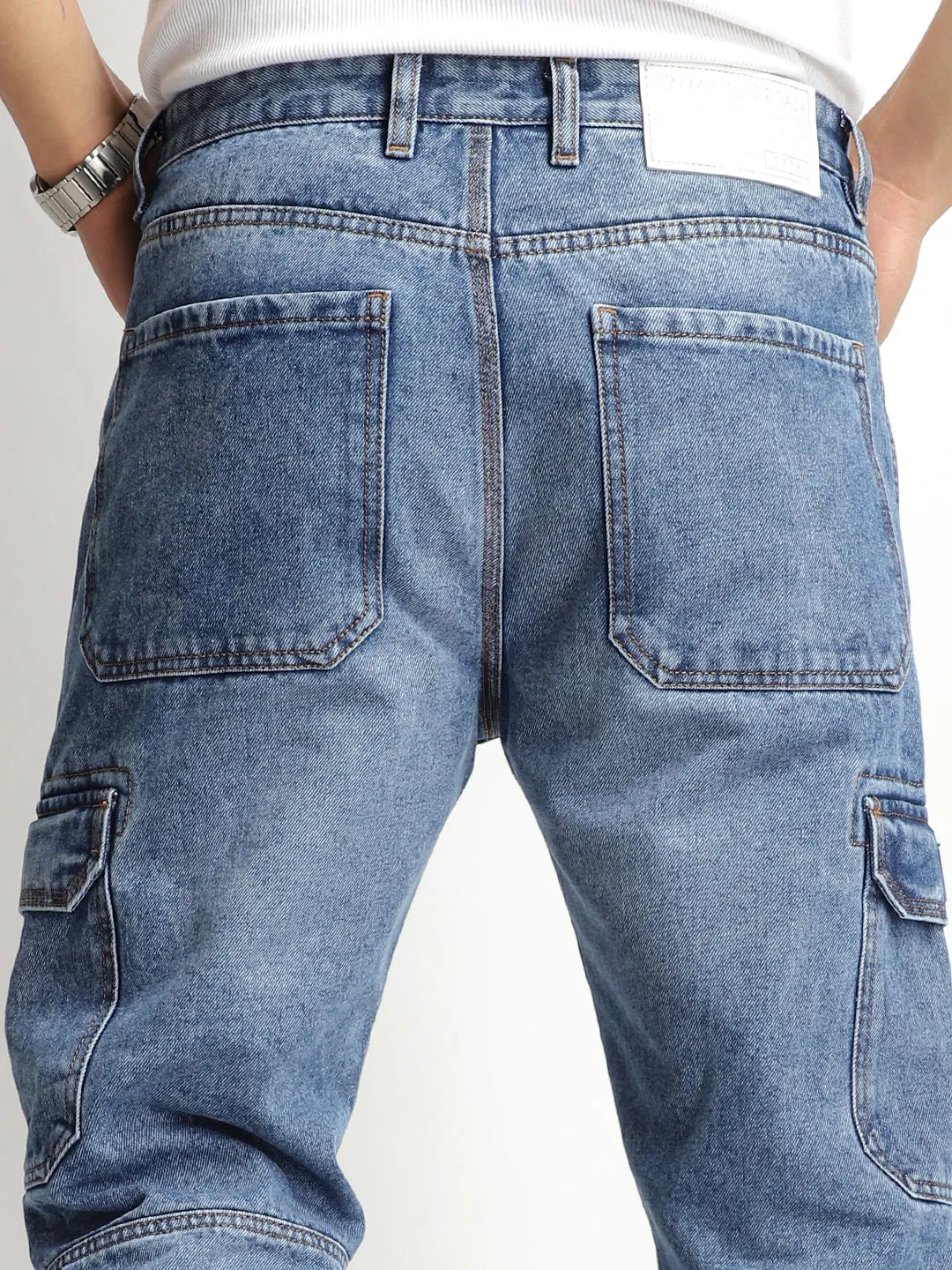 Urban Drift Light Blue Denim Cargo