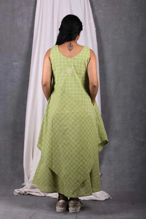 Urmul Desert Crafts "PLAM" Asymmetric Checks Dress