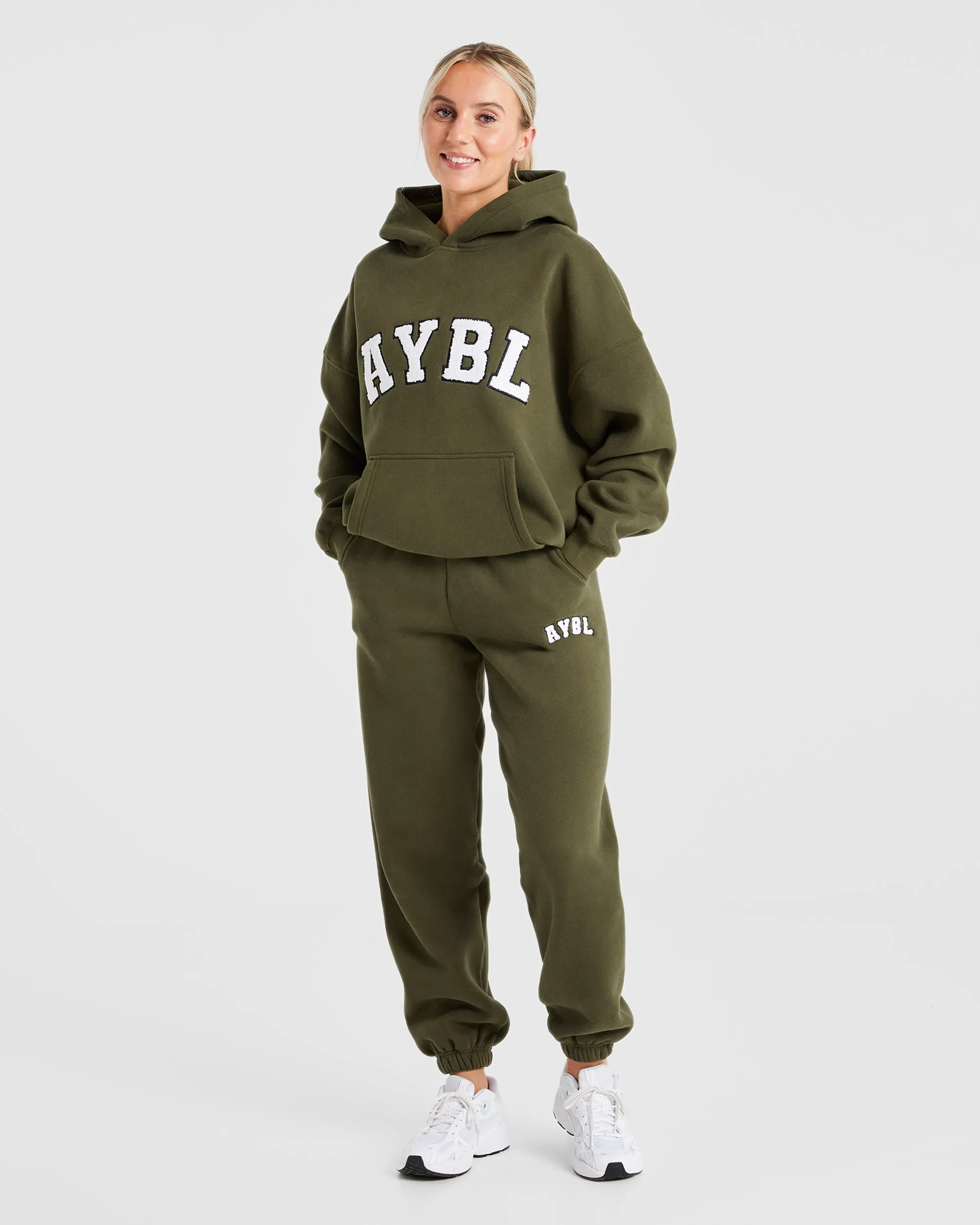 Varsity Oversized Joggers - Khaki