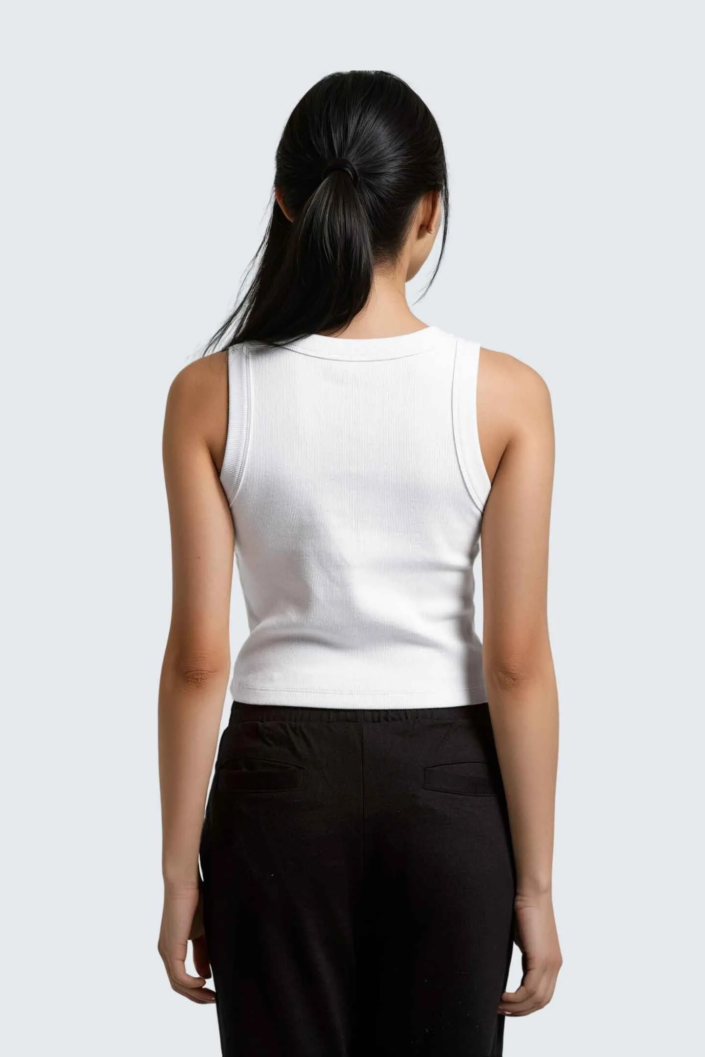 W MoonRib Cropped Tank - Snow