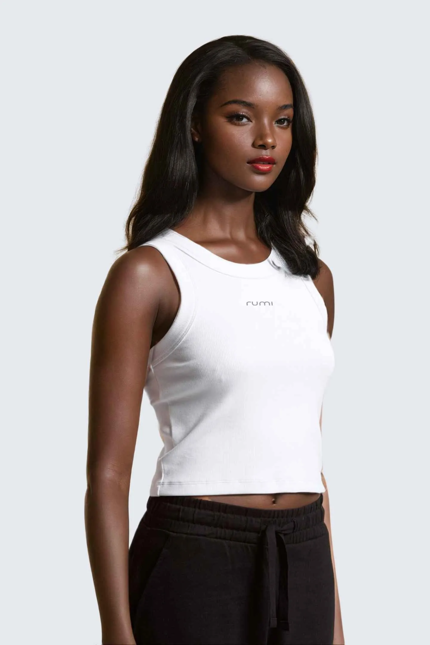 W MoonRib Cropped Tank - Snow