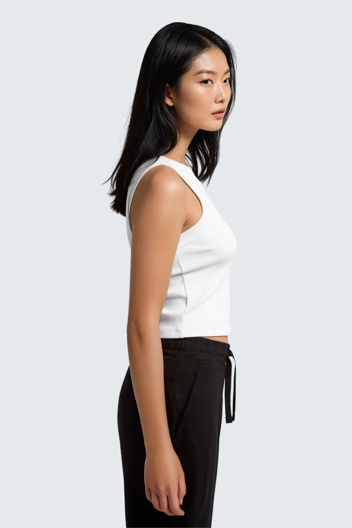 W MoonRib Cropped Tank - Snow