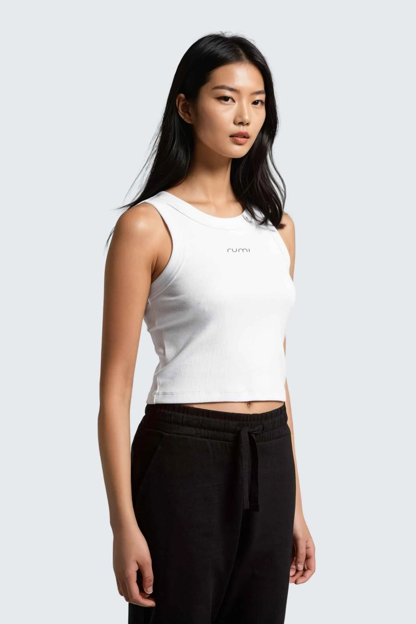 W MoonRib Cropped Tank - Snow