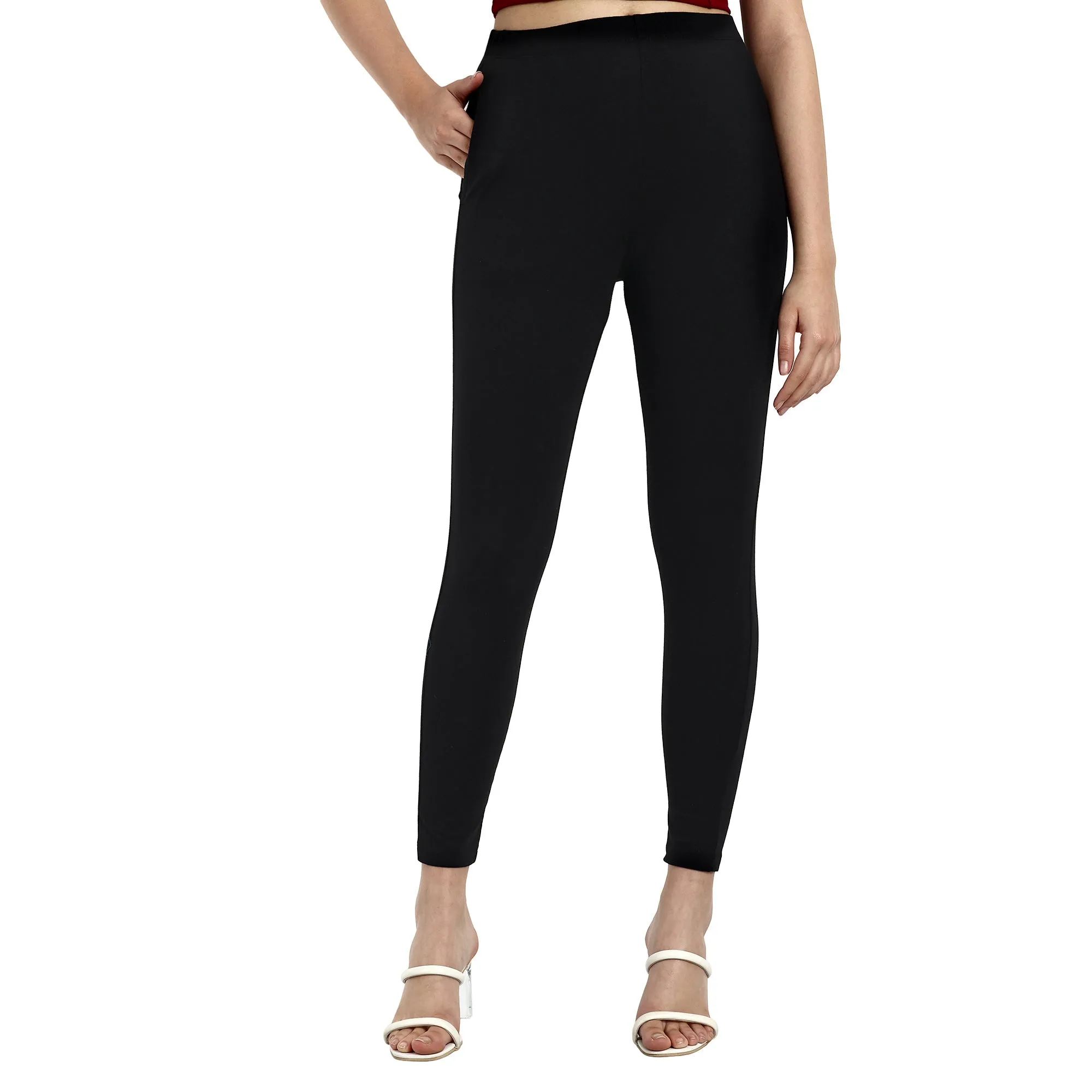 Women Black Ankle Length Legging