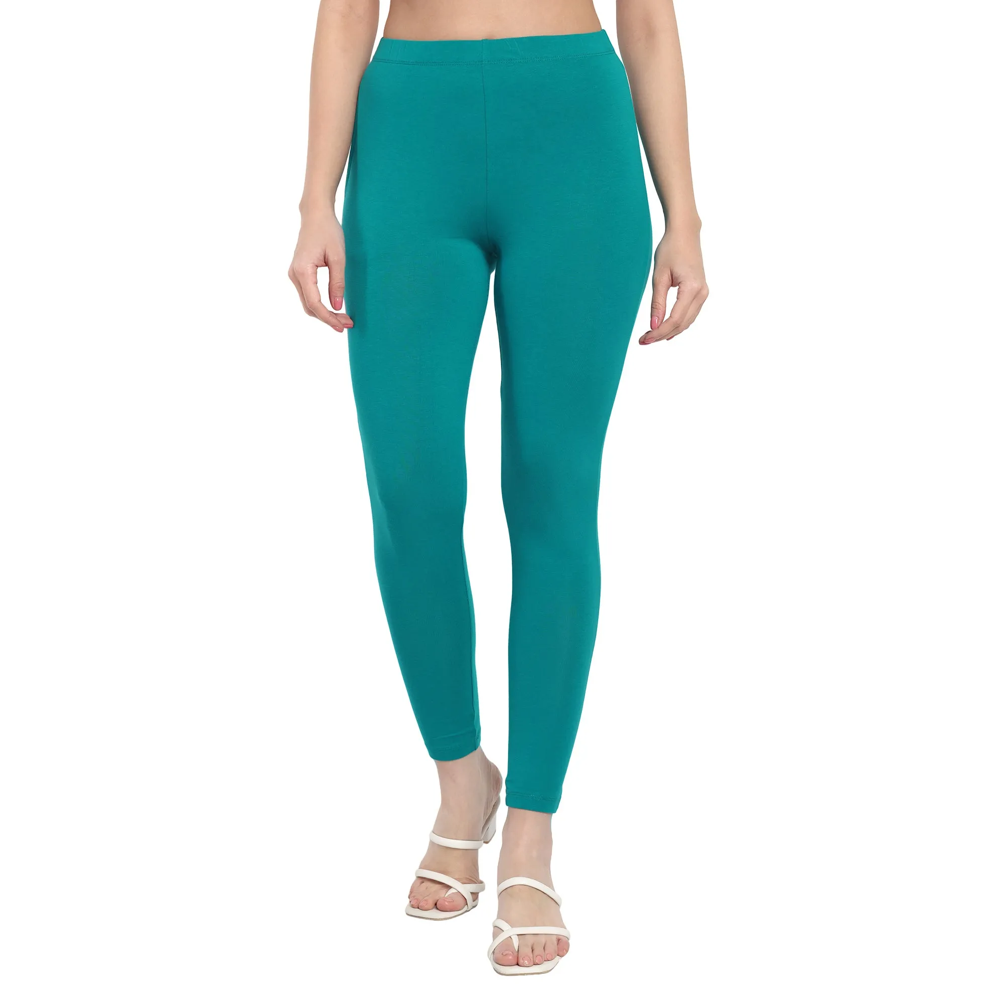 Women Light Jade Green Regular Legging