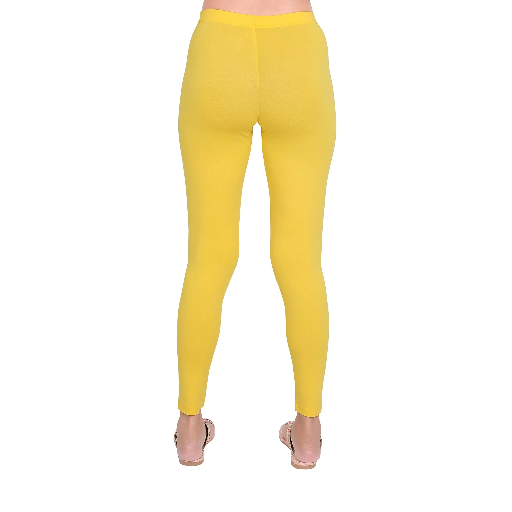 Women Mustard Breathable Long Length Legging