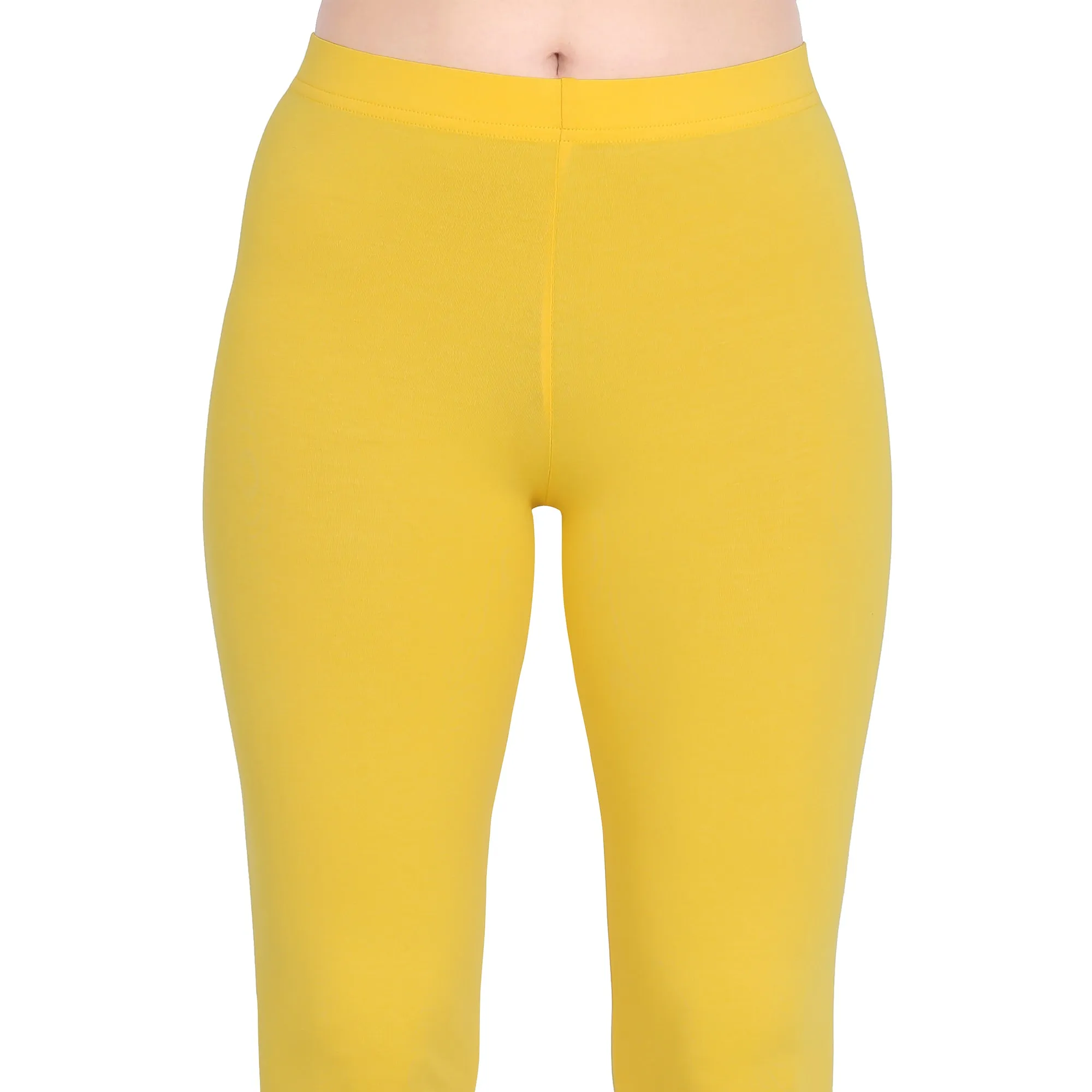 Women Mustard Breathable Long Length Legging