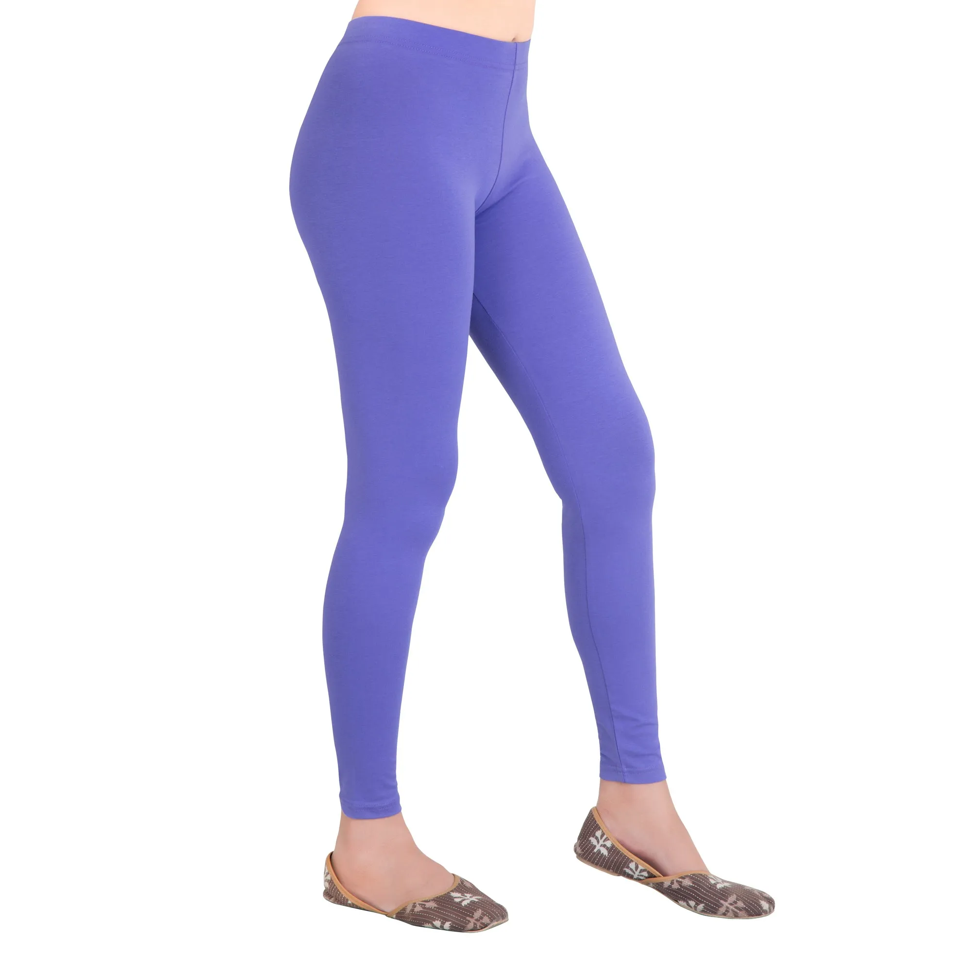 Women Purple Breathable Long Length Legging