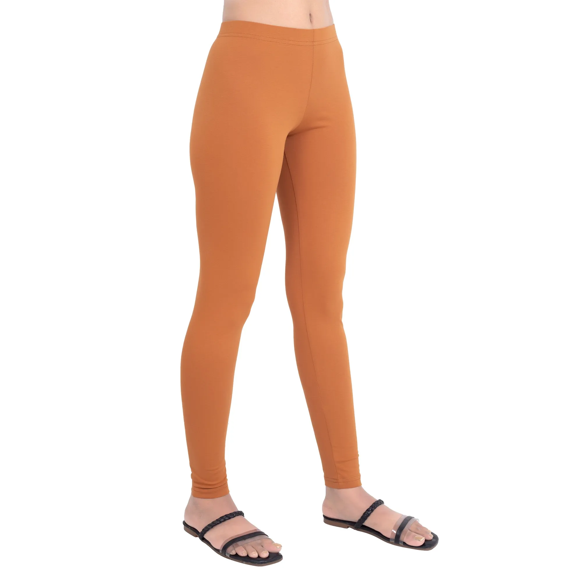 Women Rust Breathable Long Length Legging