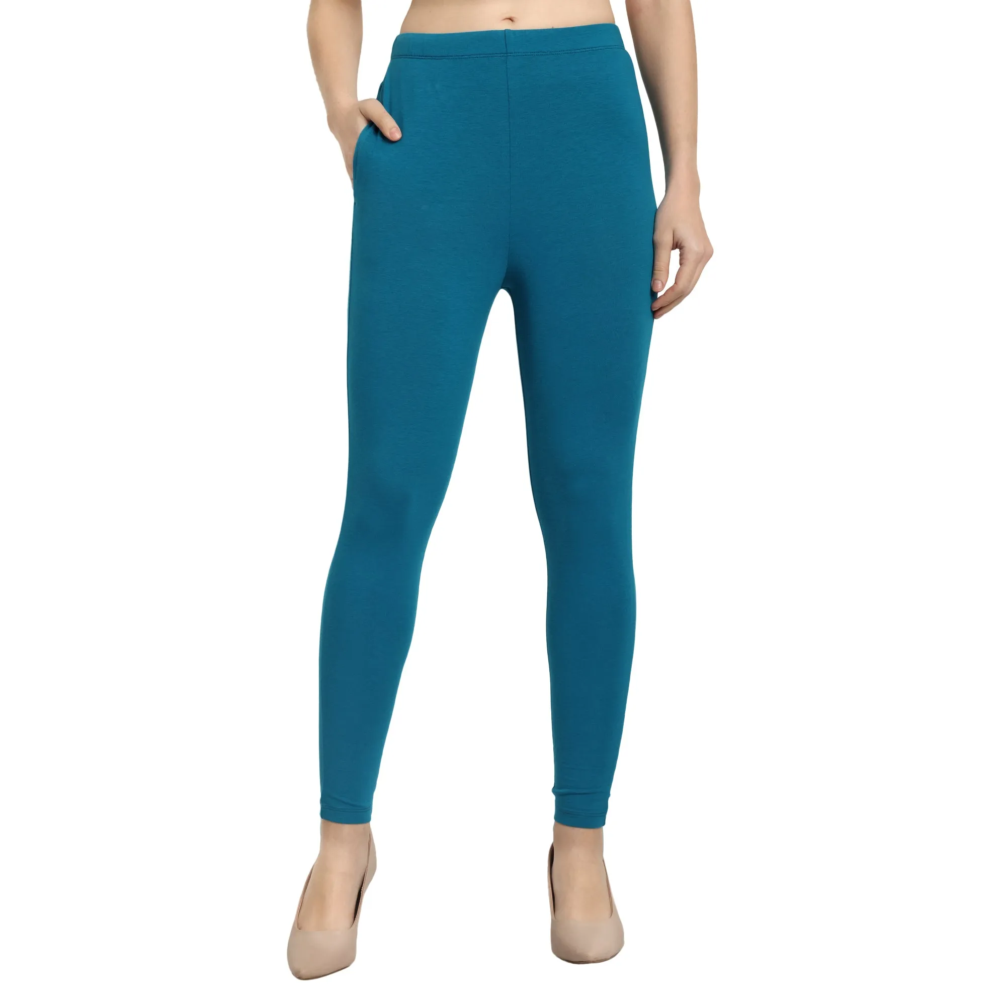 Women Teal Ankle Length Legging