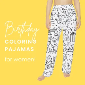 Women's Birthday Coloring Pajama Pants