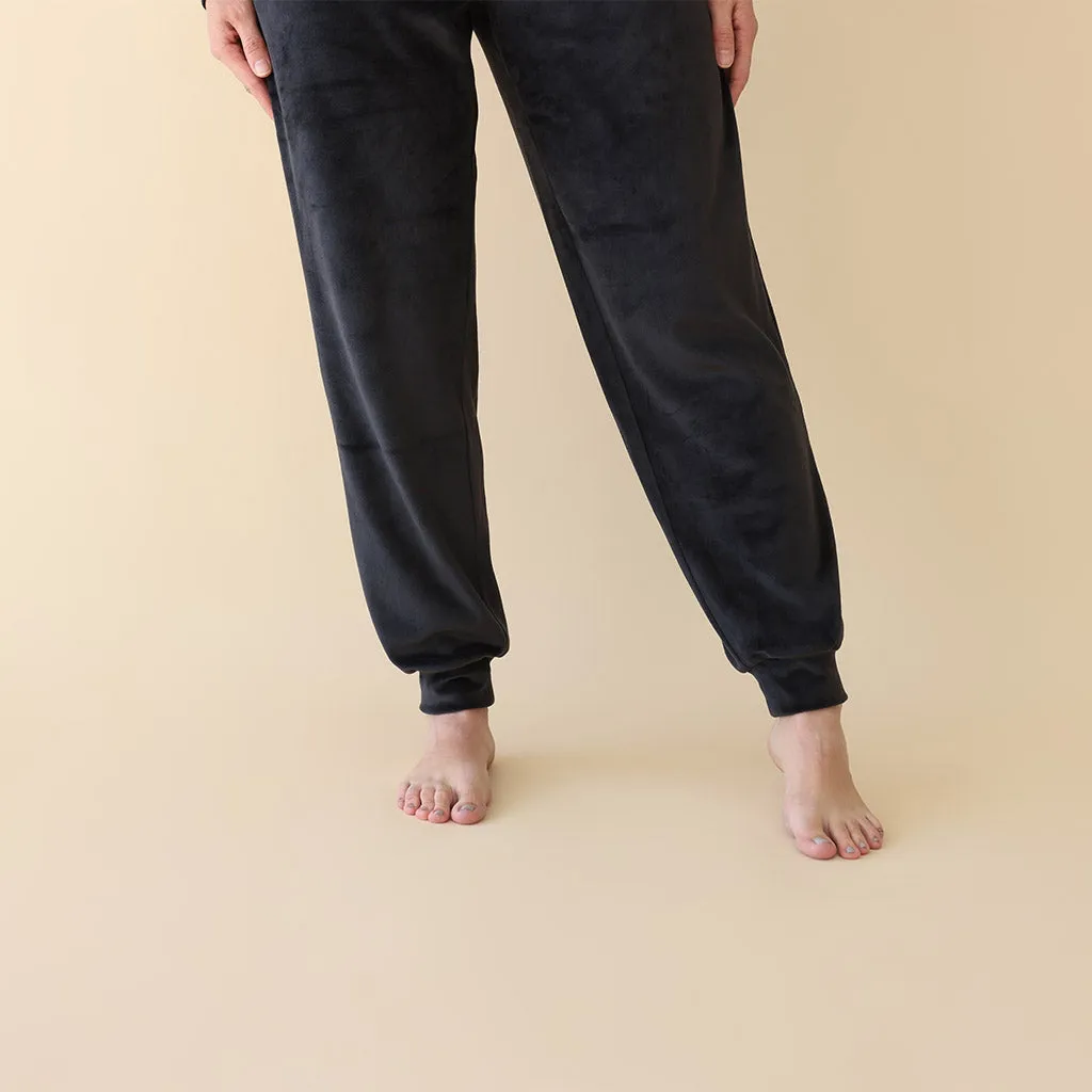 Women's Black Velour Joggers