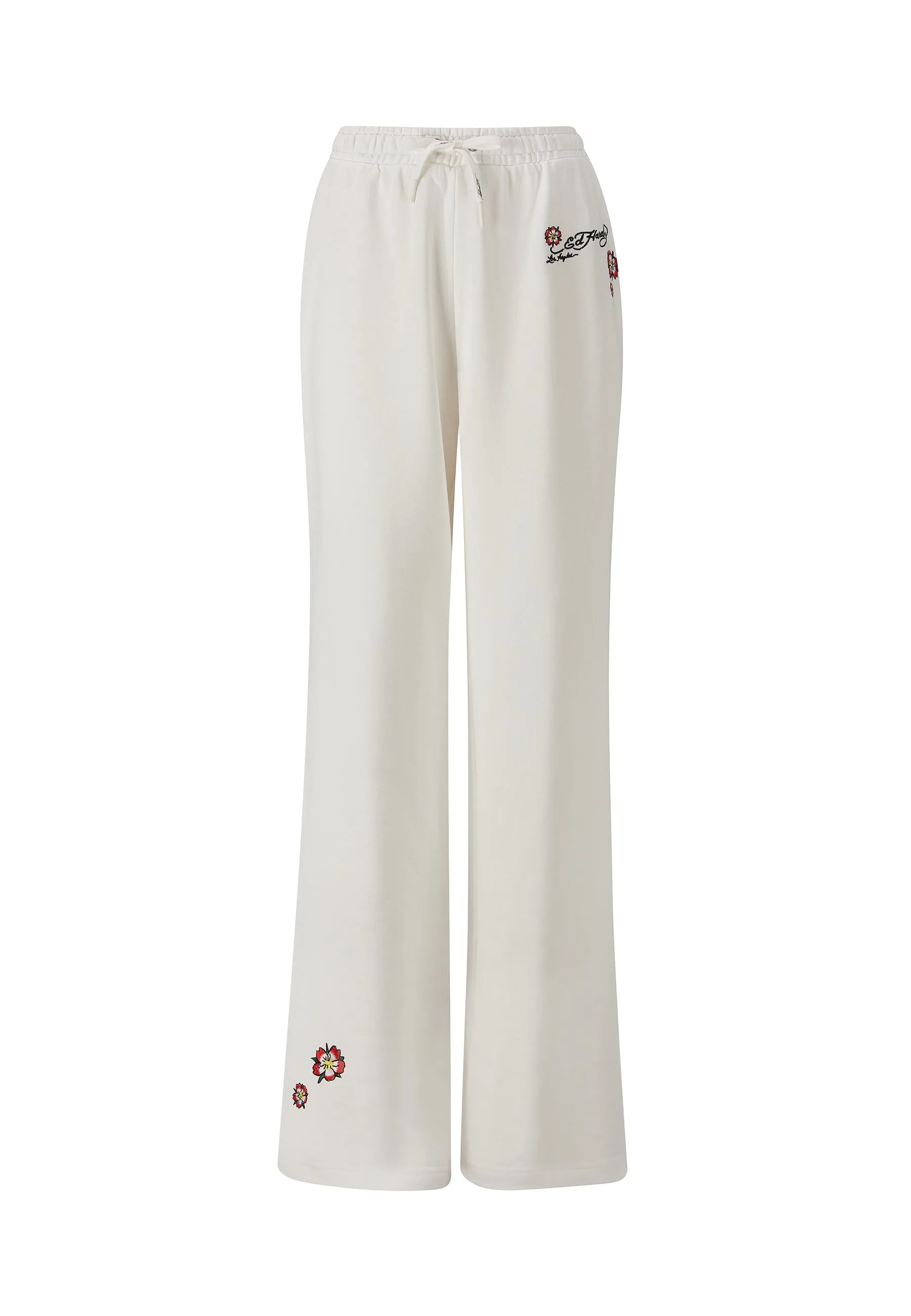 Womens Geisha World Relaxed Joggers - White