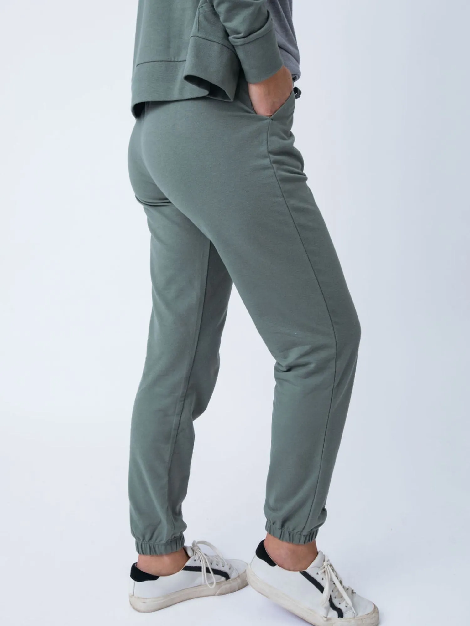 Women's Mercury Green Terry Jogger FINAL SALE