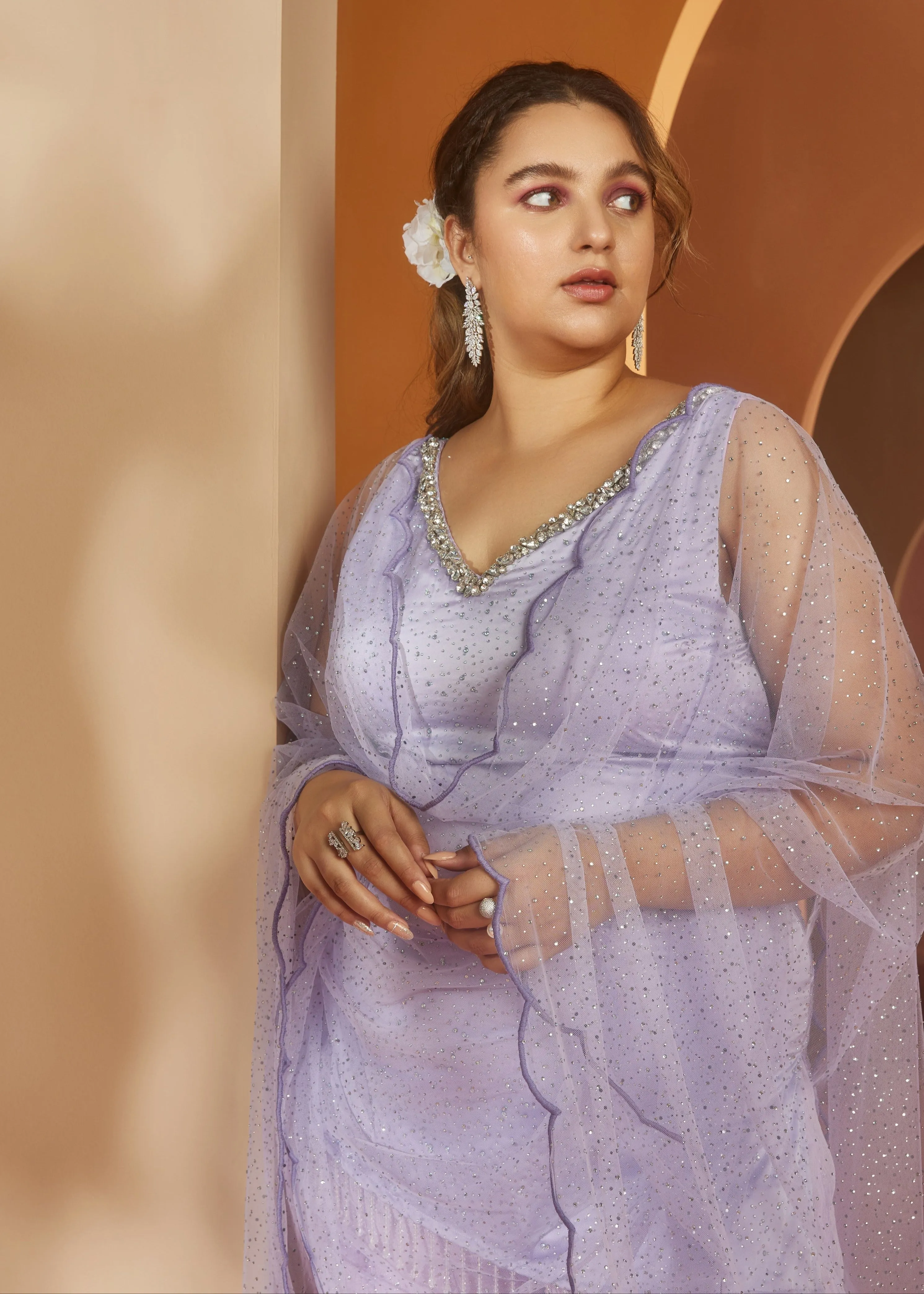 Zivah Lavender Shimmer Kurta Set