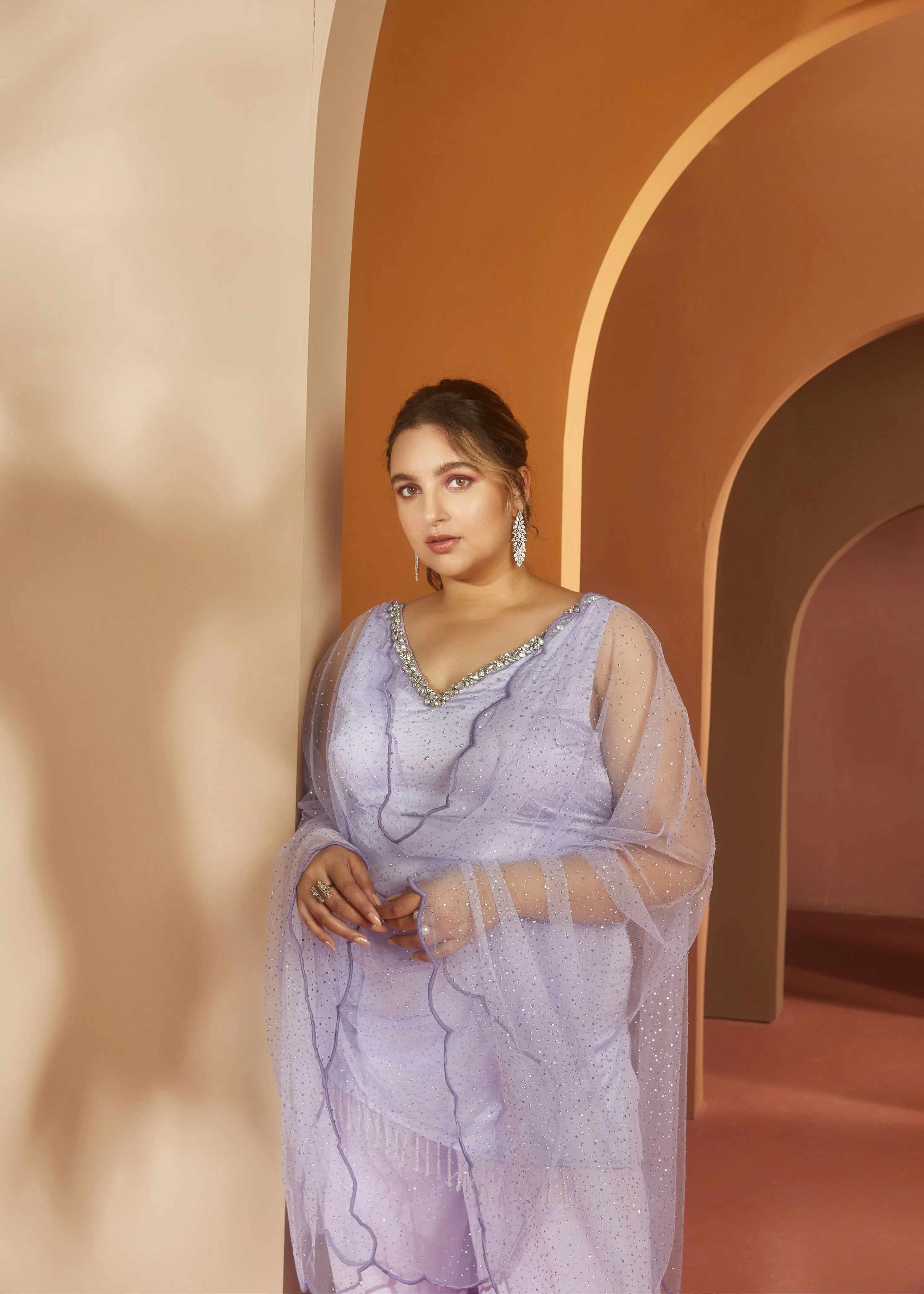 Zivah Lavender Shimmer Kurta Set